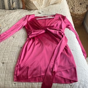 Hot pink satin dress!